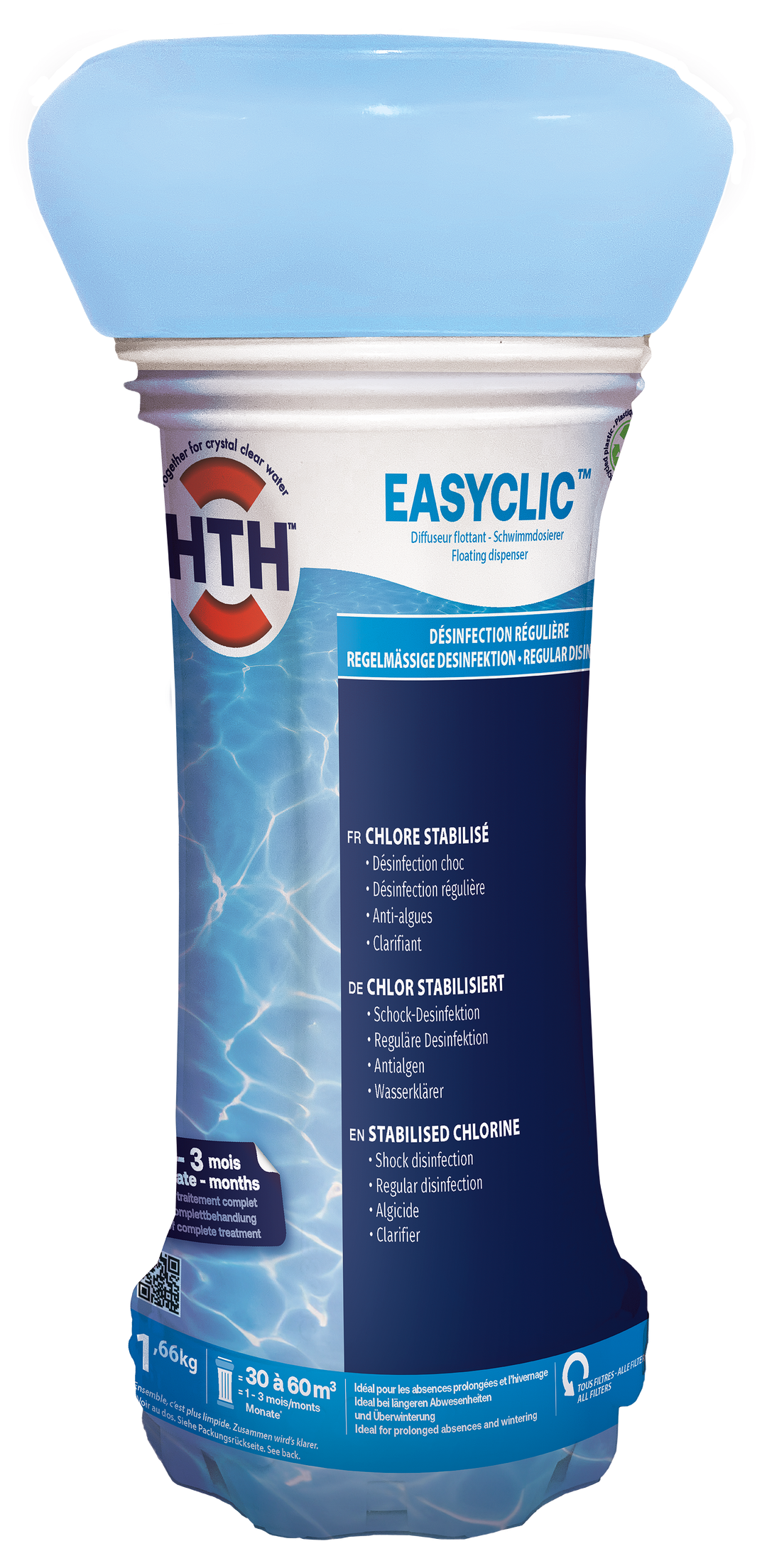 HTH EasyClic Chlore 30-60m³ 1,66kg