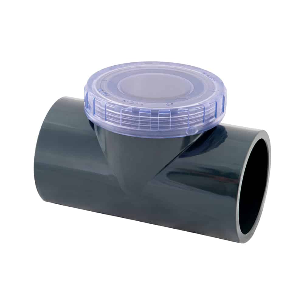 Clapet à battant en ''T'' à bouchon transparent