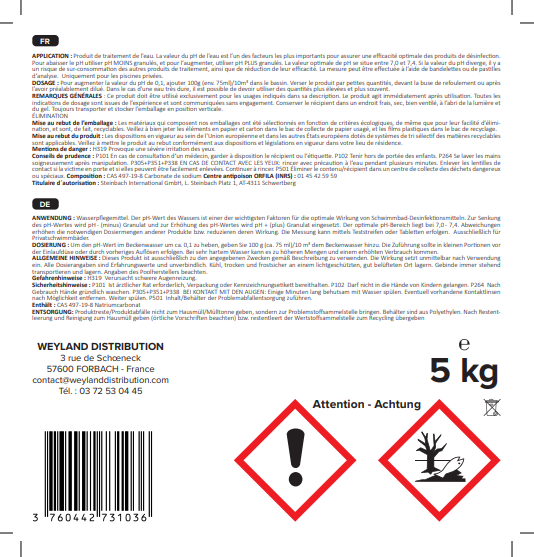 pH plus poudre 5 Kg Aqualyn