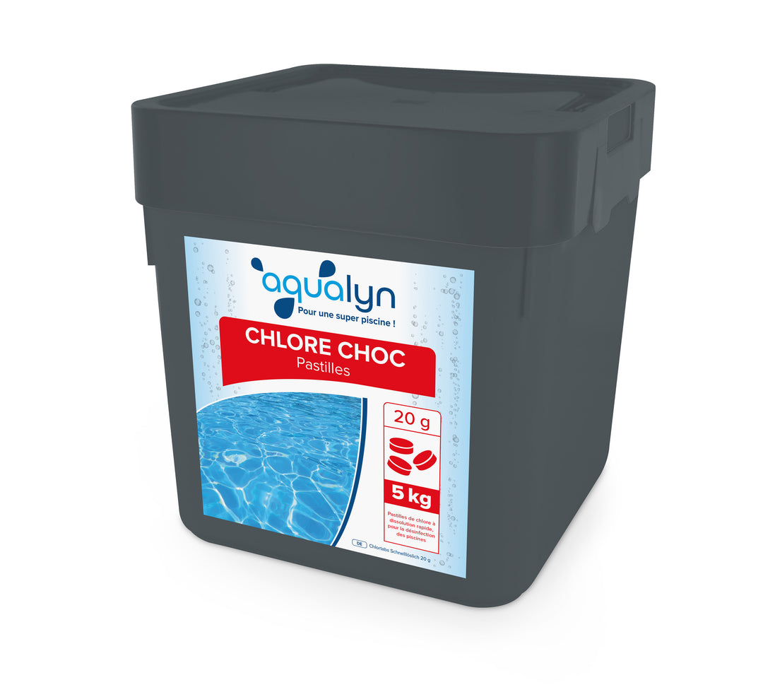 Chlore choc pastilles 20 g seau 5 Kg Aqualyn
