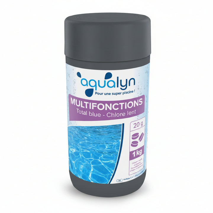Chlore multifonction en pastilles 20 g pot 1 kg Aqualyn