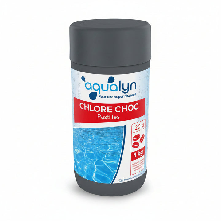 Chlore choc pastilles 20 g pot 1 Kg Aqualyn