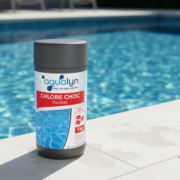 Chlore choc pastilles 20 g pot 1 Kg Aqualyn