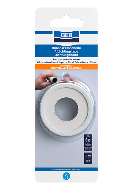 Ruban d’Étanchéité 12 mm x 12 m - Ruban PTFE pour raccords filetés