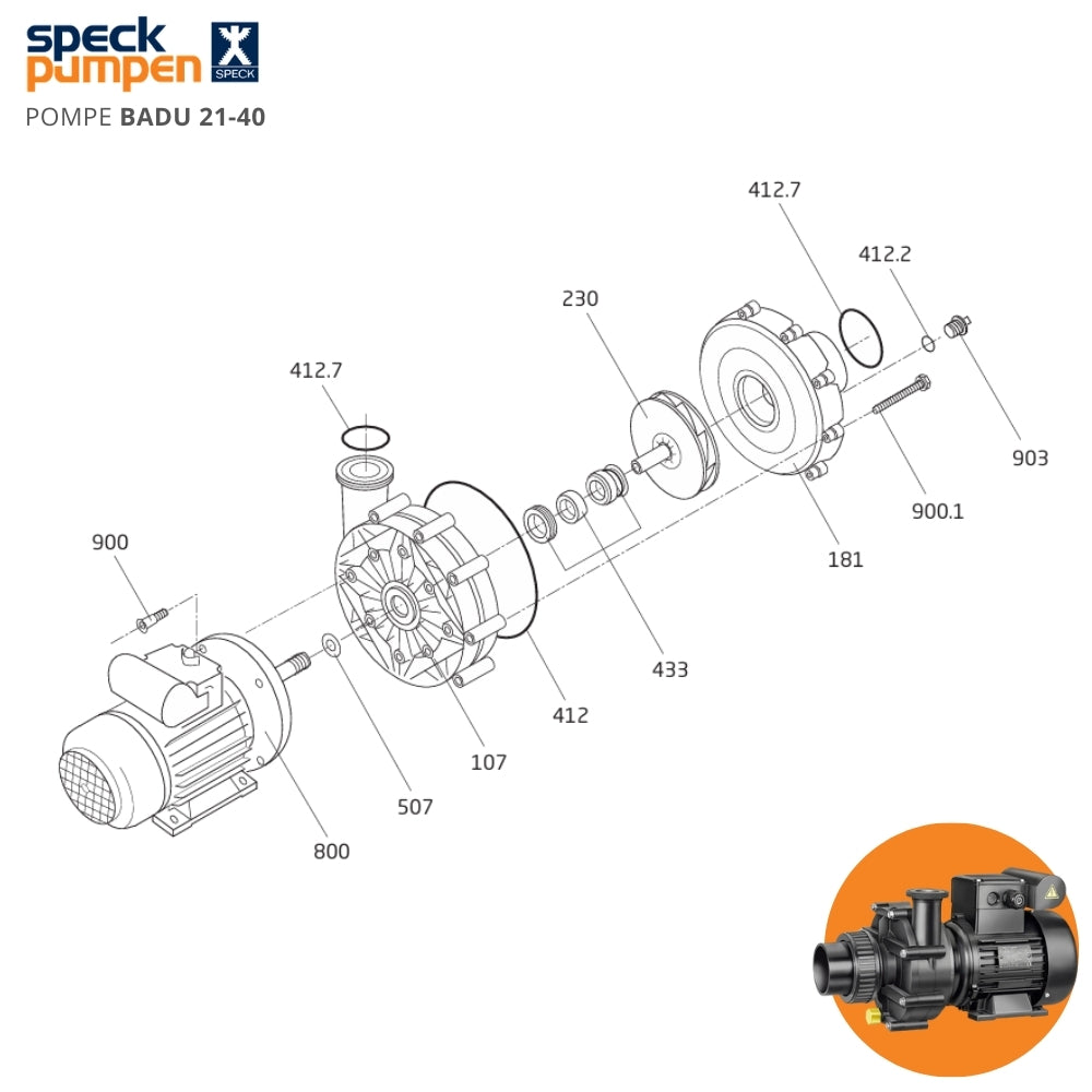 Pompe de filtration BADU 21-40/55G