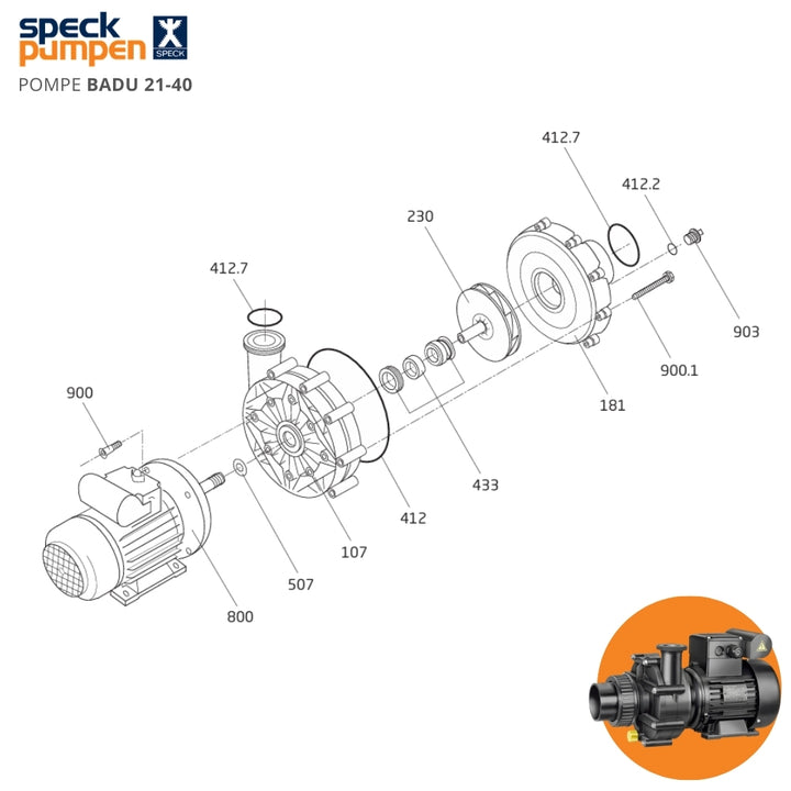 Pompe de filtration BADU 21-40/55G