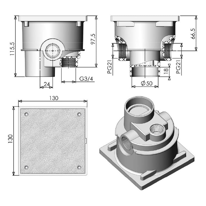 Boîte de connexion Weltico pour projecteur piscine