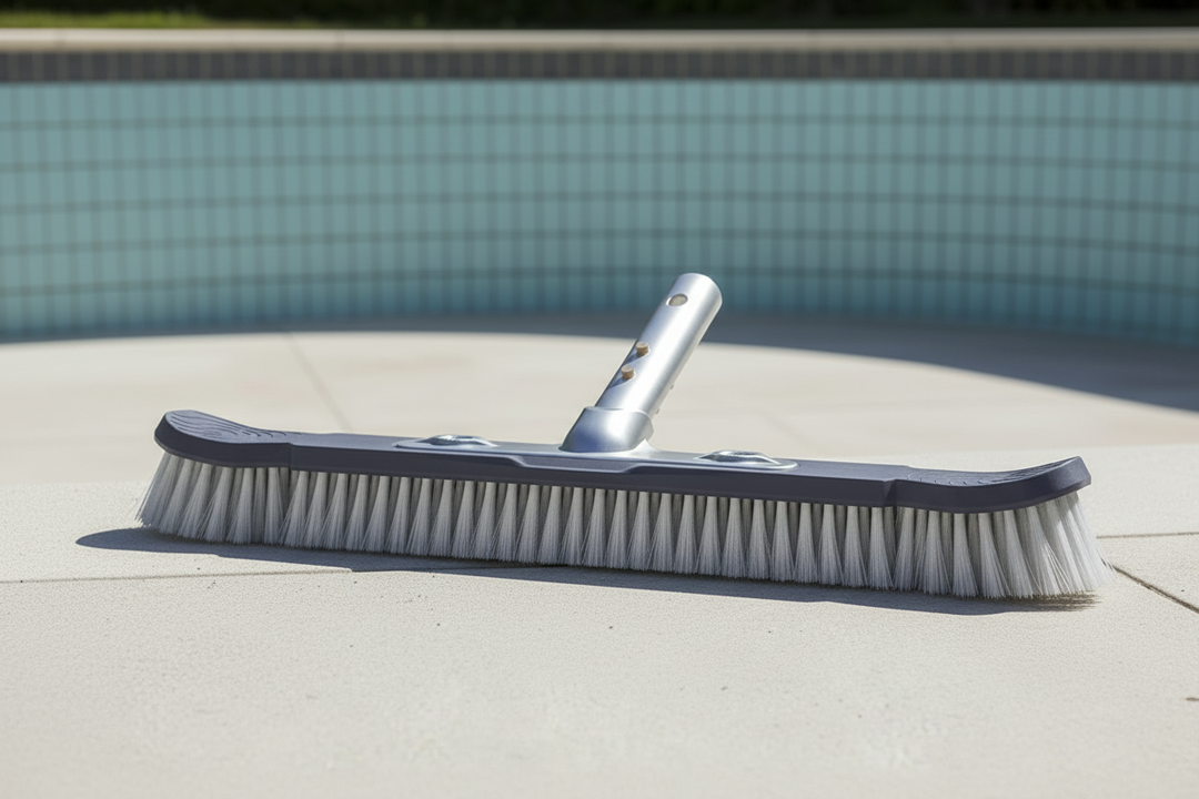 Brosse poils nylon PVC PoolStyle avec embout métal