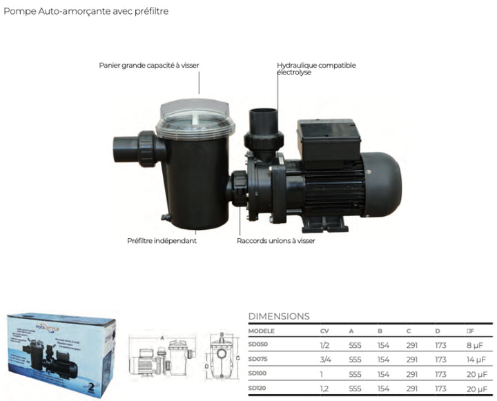 Pompe de filtration PoolStyle SD2
