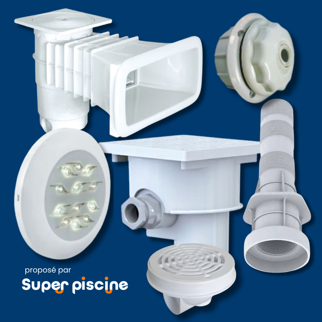 Kit pièces à sceller mini piscine Weltico avec projecteur blanc