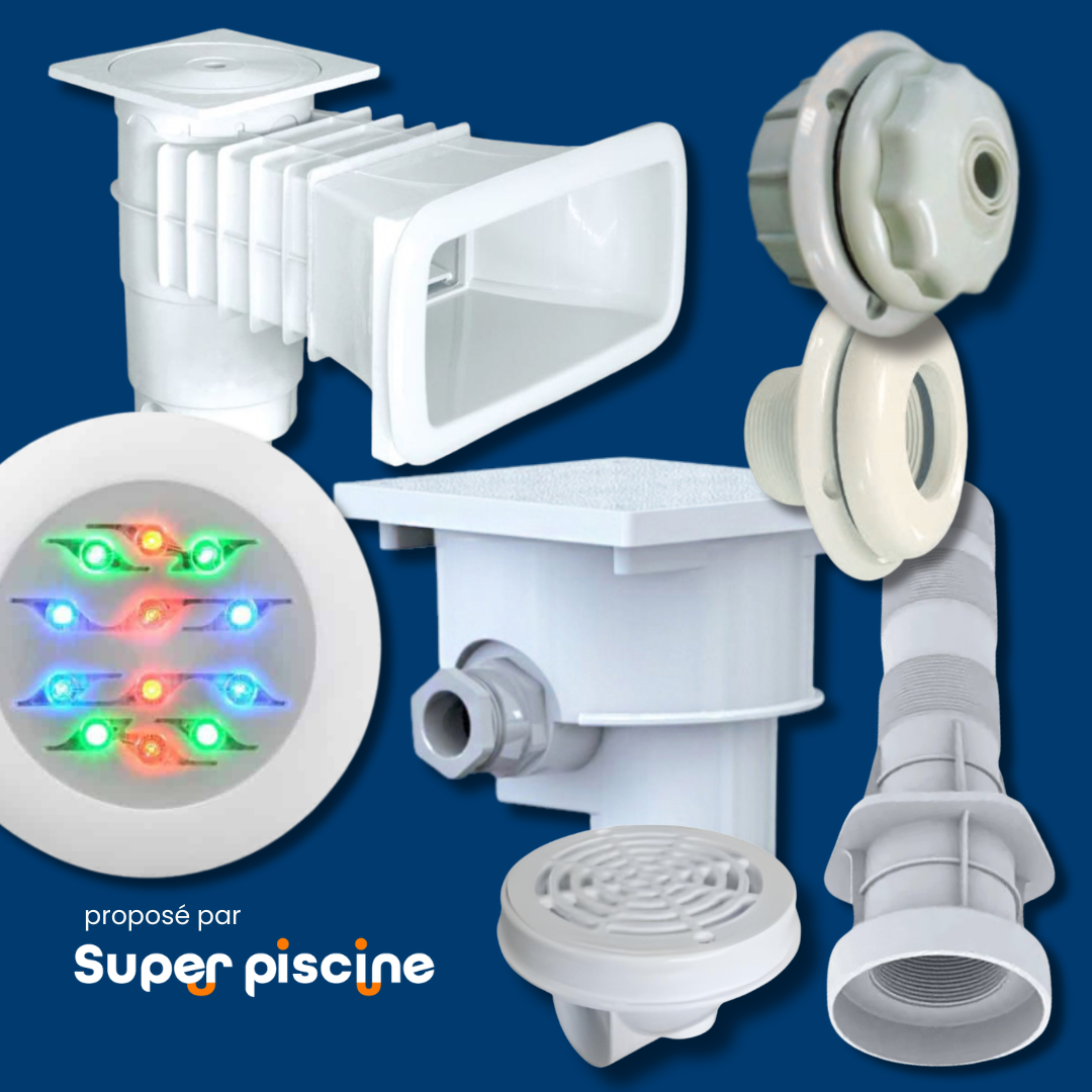 Kit pièces à sceller Weltico à partir de 9 x 4 m avec projecteurs LED couleur