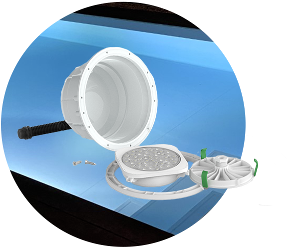 Projecteur construction Weltico Elegance 48 LEDs blancs chaud 16,6 W avec niches