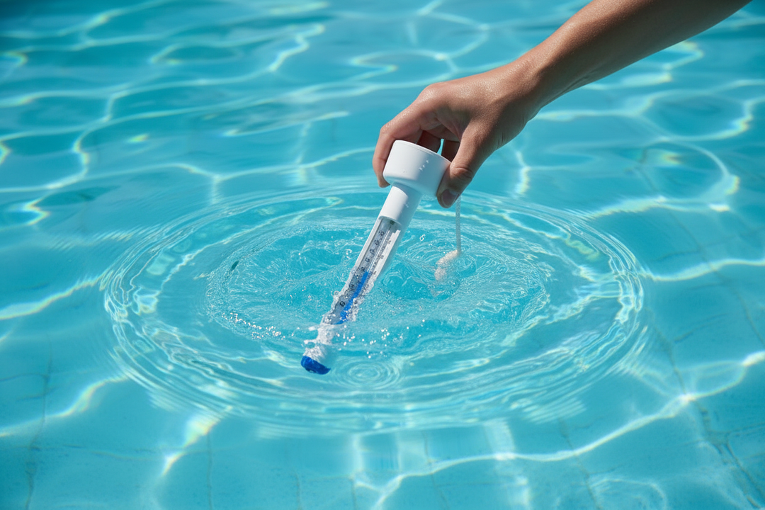 Thermomètre rond blanc flottant piscine Kokido