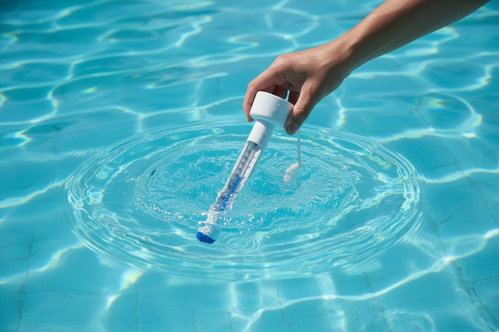 Thermomètre rond blanc flottant piscine Kokido