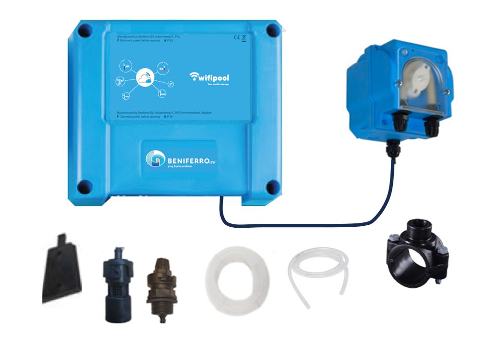 Pompe péristaltique supplémentaire sur boîtier de mesure et de contrôle CONNECT-PRO (matériels et installation).
